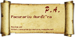 Pacurariu Auróra névjegykártya